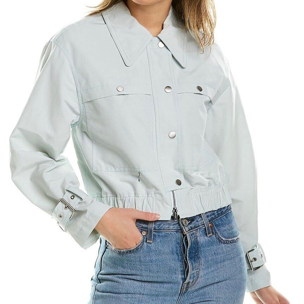 NWT 3.1 Phillip Lim Trench Bomber Jacket Sea Blue
